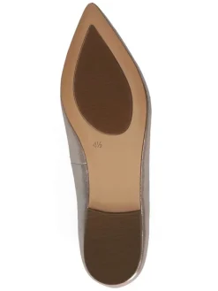 Leder-Ballerinas in Taupe><noscript><img width=