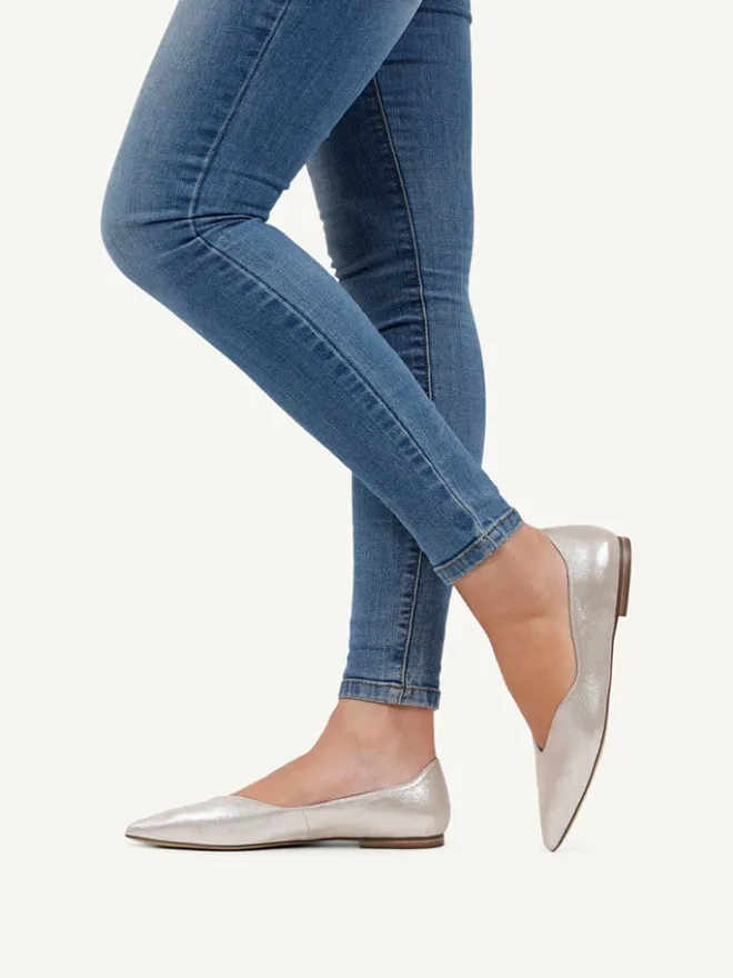 Leder-Ballerinas in Taupe>Caprice Hot