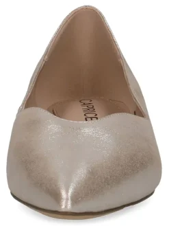 Leder-Ballerinas in Taupe><noscript><img width=