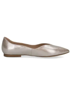 Leder-Ballerinas in Taupe><noscript><img width=