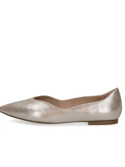 Leder-Ballerinas in Taupe><noscript><img width=