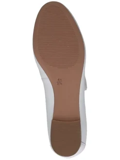 Leder-Ballerinas in Weiß><noscript><img width=