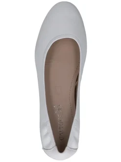 Leder-Ballerinas in Weiß><noscript><img width=