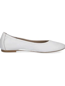 Leder-Ballerinas in Weiß><noscript><img width=