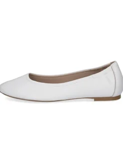 Leder-Ballerinas in Weiß><noscript><img width=