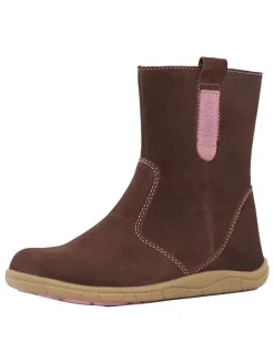 Leder-Barfuß-Boots in Braun>lamino