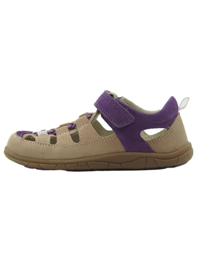 lamino Sandalen·Halbsandalen^Leder-Barfuß-Halbsandalen in Lila/ Beige