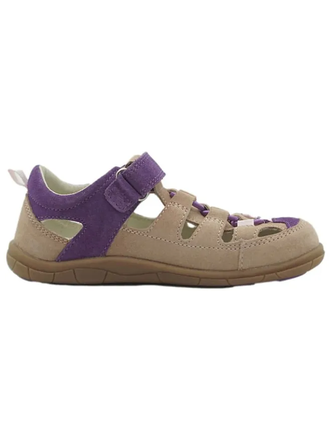 lamino Sandalen·Halbsandalen^Leder-Barfuß-Halbsandalen in Lila/ Beige