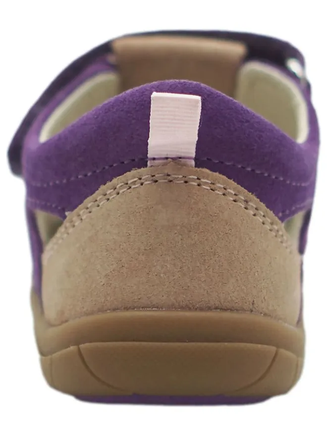 lamino Sandalen·Halbsandalen^Leder-Barfuß-Halbsandalen in Lila/ Beige