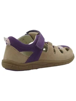 lamino Sandalen·Halbsandalen^Leder-Barfuß-Halbsandalen in Lila/ Beige