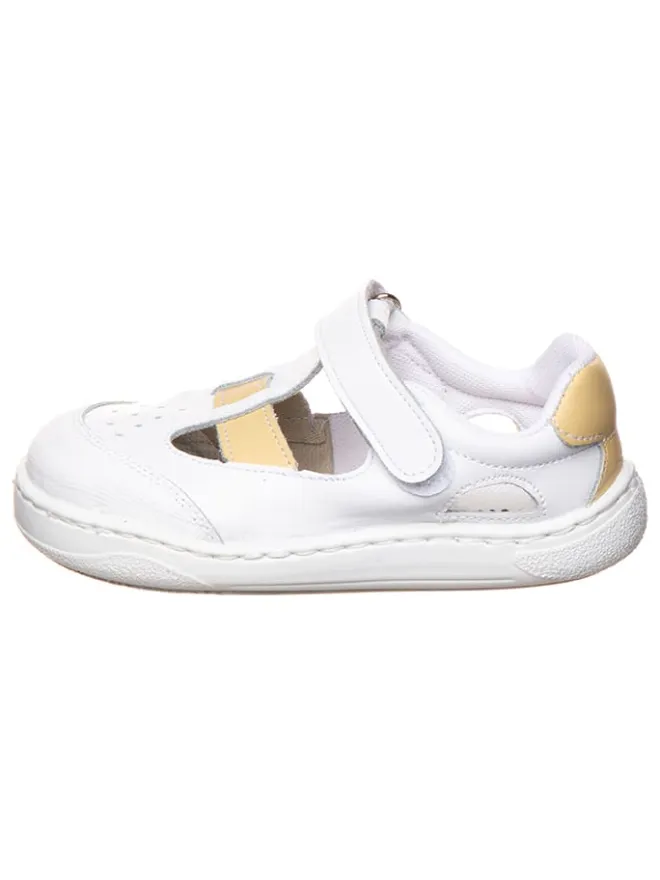 Leder-Barfuß-Halbsandalen in Weiß>lamino Best