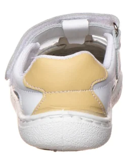 Leder-Barfuß-Halbsandalen in Weiß><noscript><img width=