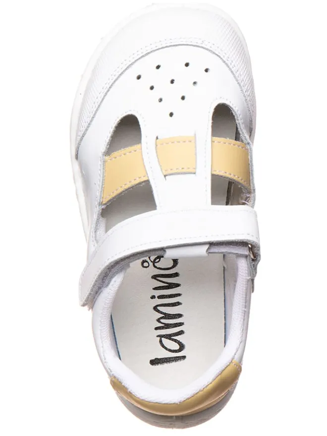 Leder-Barfuß-Halbsandalen in Weiß>lamino Best