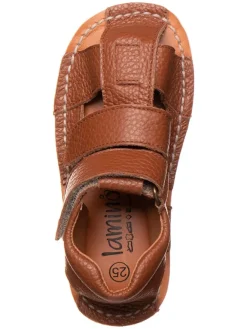 Leder-Barfußsandalen in Hellbraun><noscript><img width=