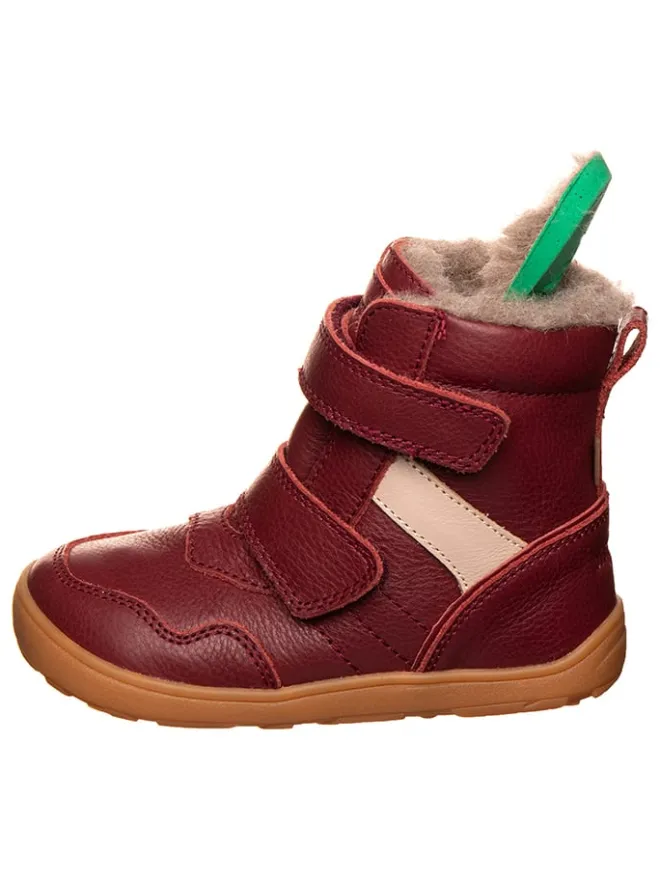 bisgaard Stiefel & Boots^Leder-Barfußschuhe in Bordeaux