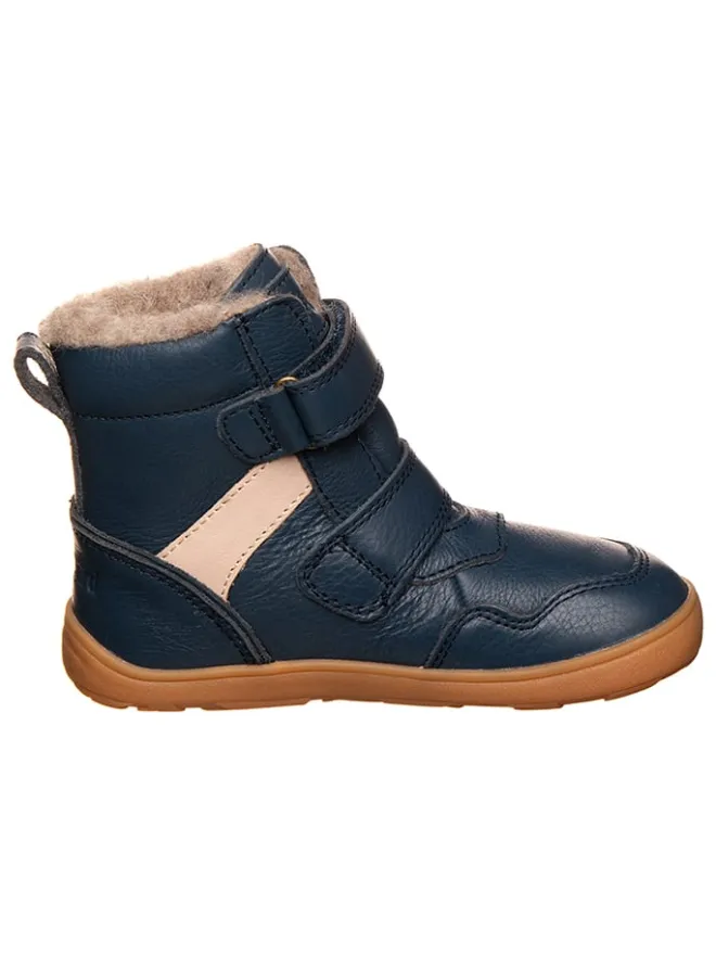 Leder-Barfußschuhe in Dunkelblau>bisgaard