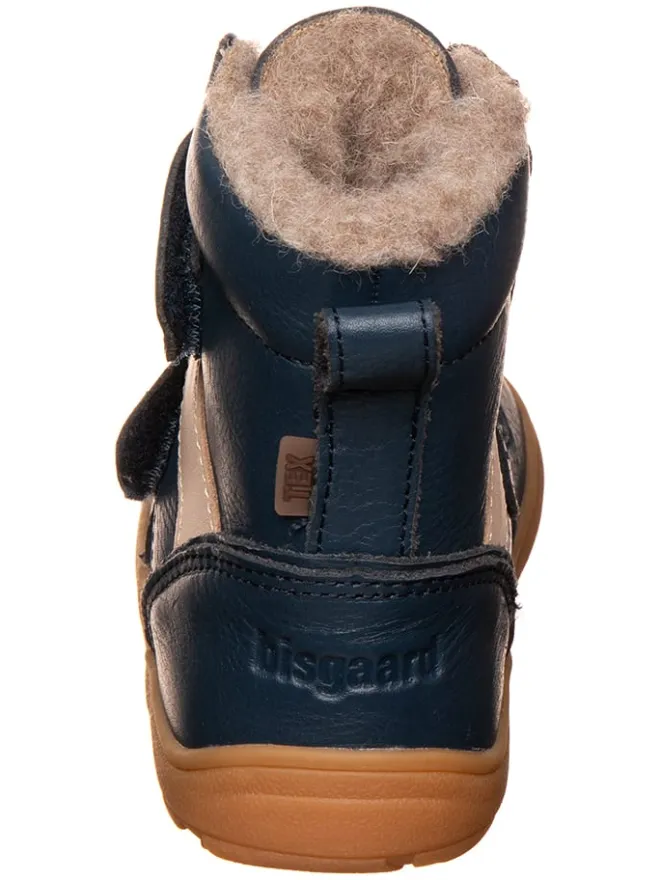 Leder-Barfußschuhe in Dunkelblau>bisgaard