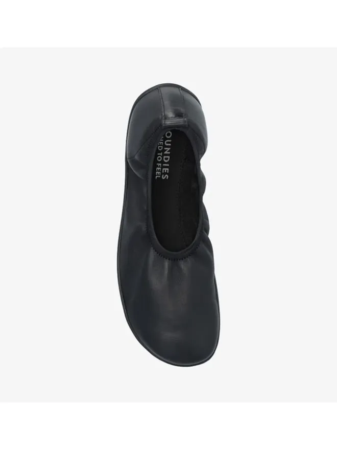 Groundies Ballerinas^Leder-Barfußschuhe "Ballet 2.0" in Schwarz