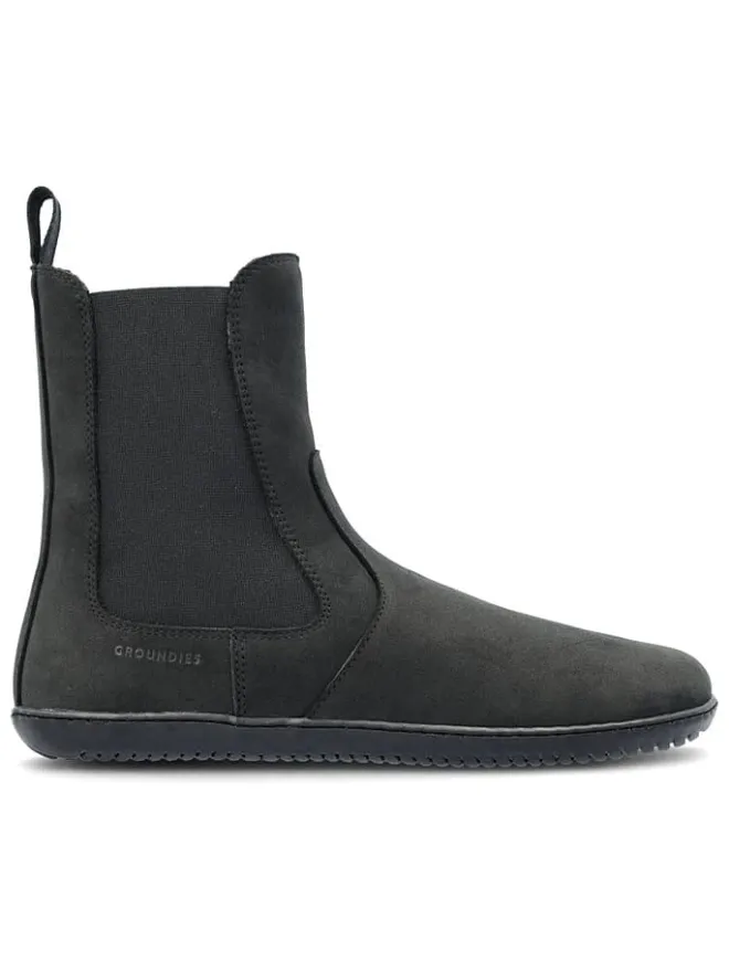 Leder-Barfußschuhe "Camden" in Anthrazit>Groundies Clearance