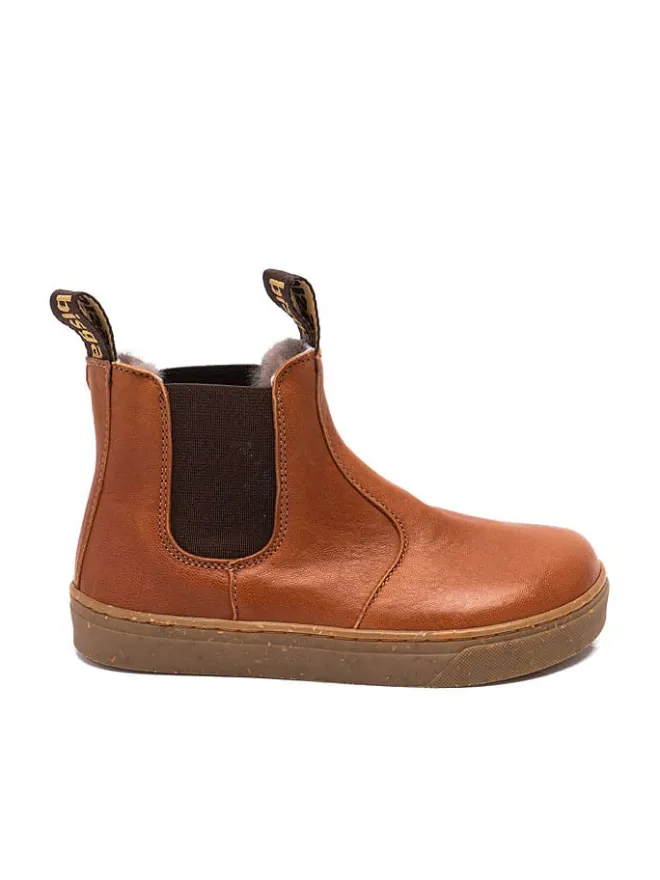 bisgaard Stiefeletten·Chelsea Boots^Leder-Barfußschuhe "Ene" in Hellbraun
