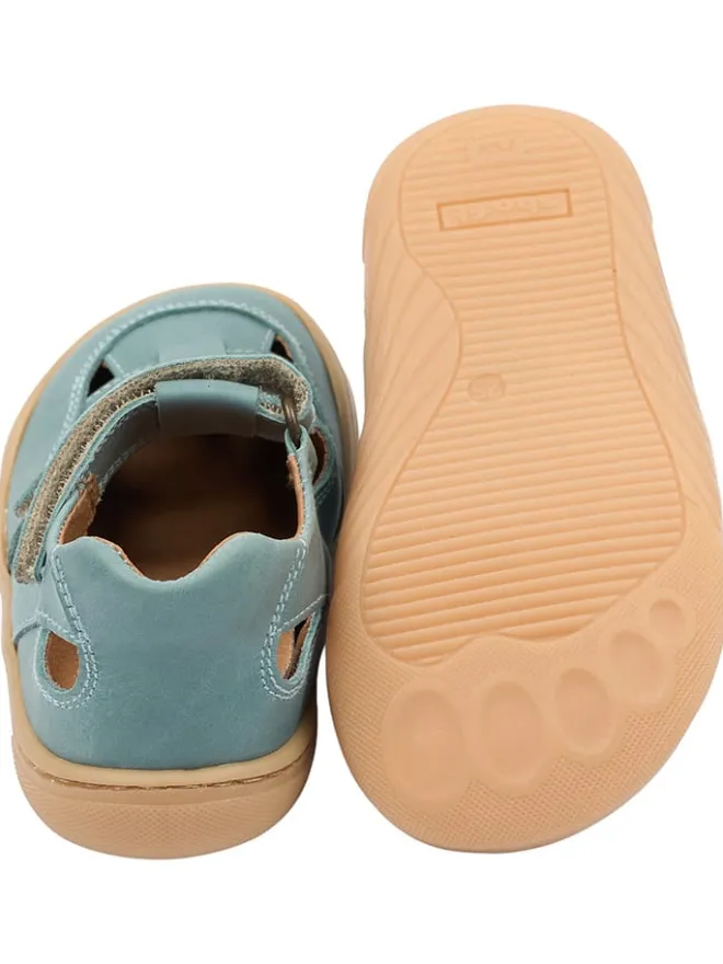 POM POM Sandalen·Halbsandalen^Leder-Barfußschuhe in Blau