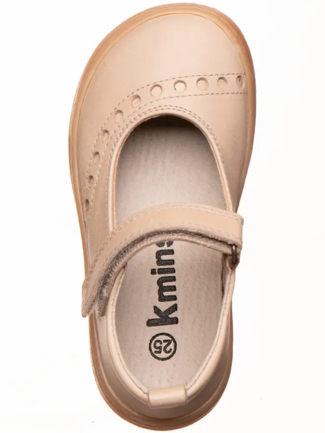 kmins Ballerinas^Leder-Barfußschuhe in Creme