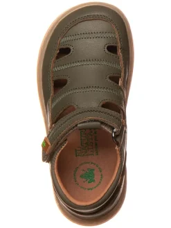 El Naturalista Sandalen·Halbsandalen^Leder-Barfußschuhe in Dunkelgrün