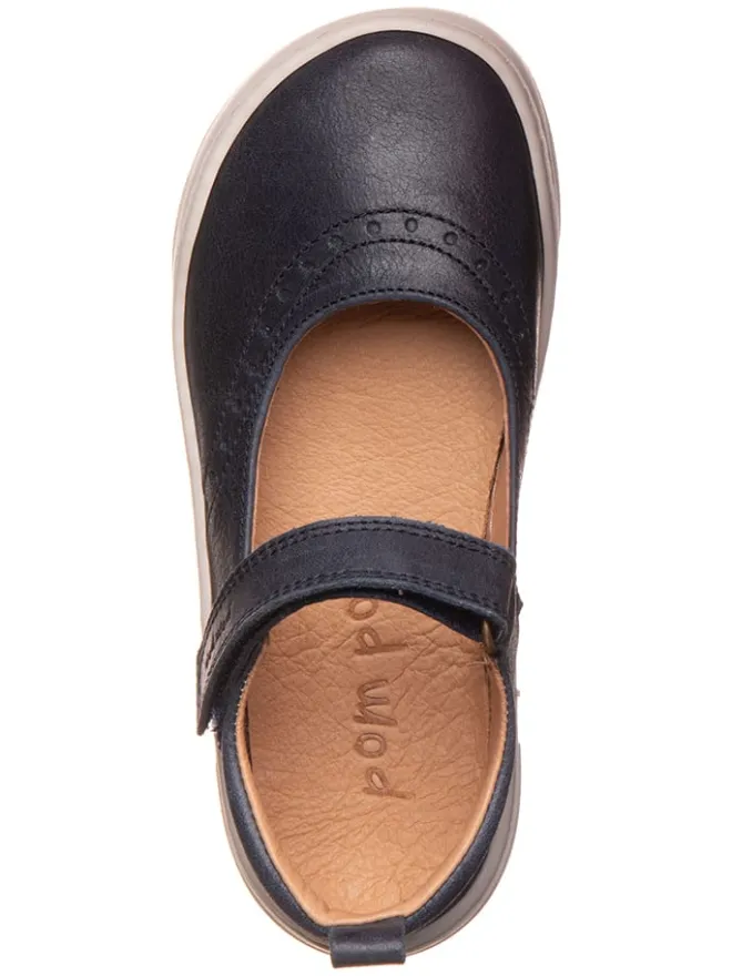 Leder-Barfußschuhe in Dunkelblau>POM POM Hot