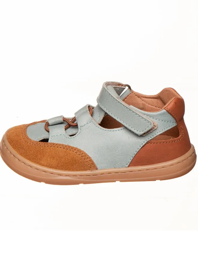 Leder-Barfußschuhe in Hellbraun/ Hellblau>kmins Outlet