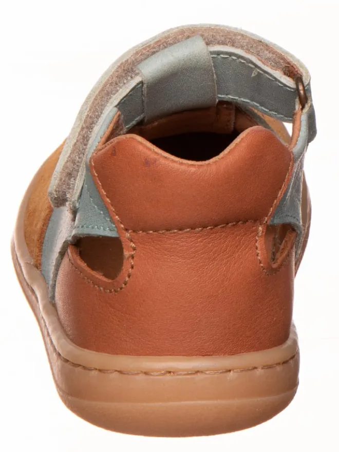 Leder-Barfußschuhe in Hellbraun/ Hellblau>kmins Outlet