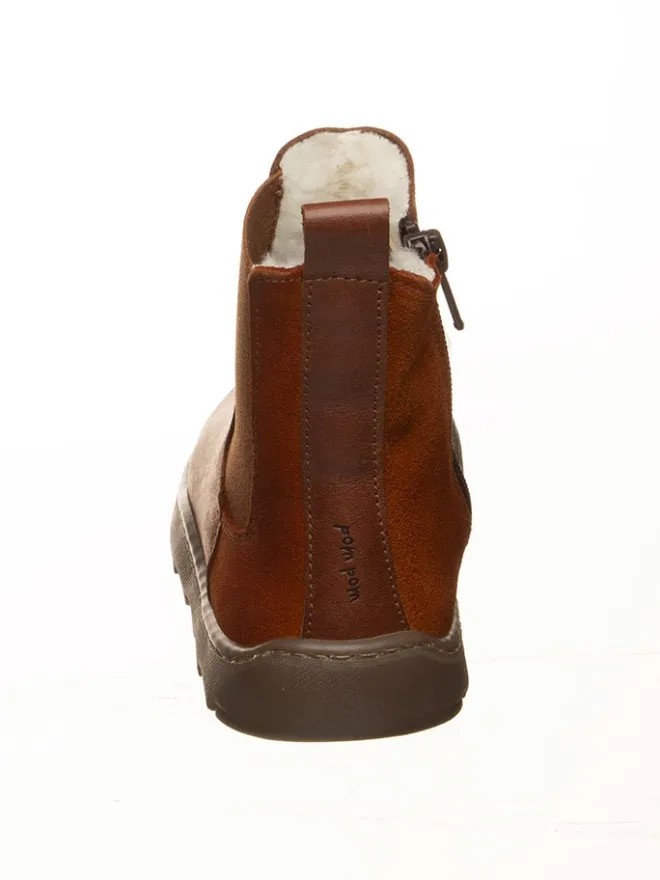 Leder-Barfußschuhe in Hellbraun>POM POM