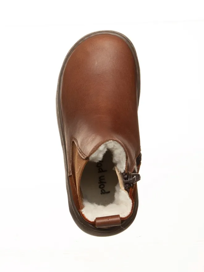 Leder-Barfußschuhe in Hellbraun>POM POM