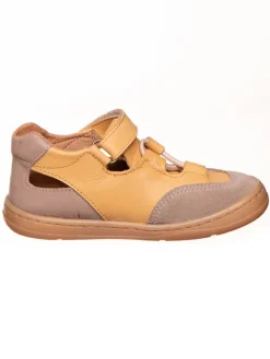 kmins Sandalen|Sandalen·Halbsandalen^Leder-Barfußschuhe in Hellbraun/ Beige