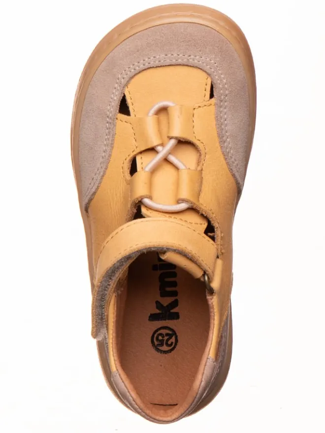 kmins Sandalen|Sandalen·Halbsandalen^Leder-Barfußschuhe in Hellbraun/ Beige