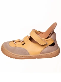 kmins Sandalen|Sandalen·Halbsandalen^Leder-Barfußschuhe in Hellbraun/ Beige