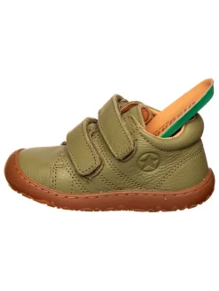 Leder-Barfußschuhe in Khaki><noscript><img width=