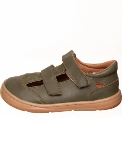 kmins Sandalen·Halbsandalen^Leder-Barfußschuhe in Khaki