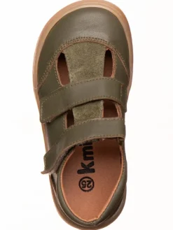 kmins Sandalen·Halbsandalen^Leder-Barfußschuhe in Khaki