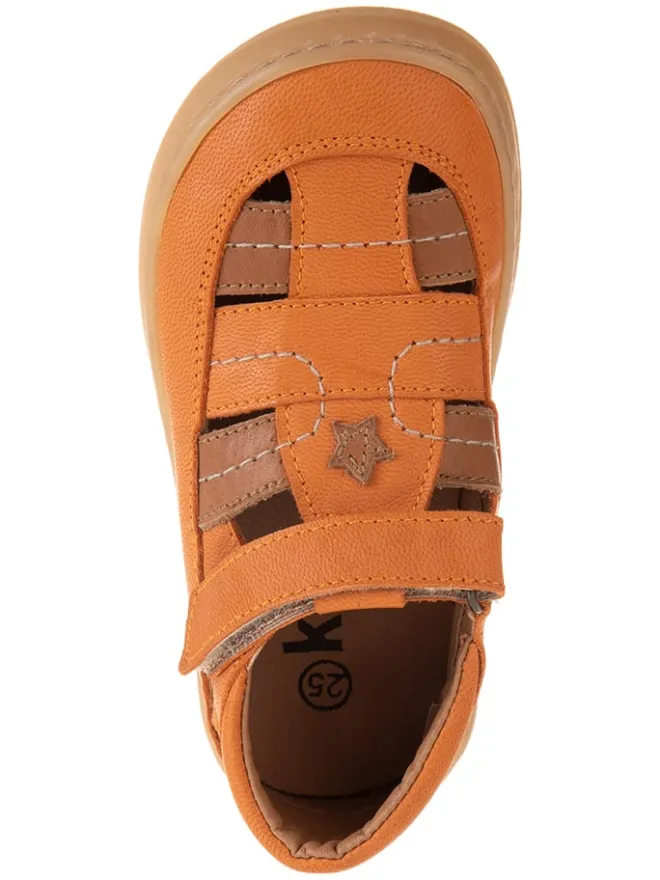 kmins Sandalen·Halbsandalen^Leder-Barfußschuhe in Orange