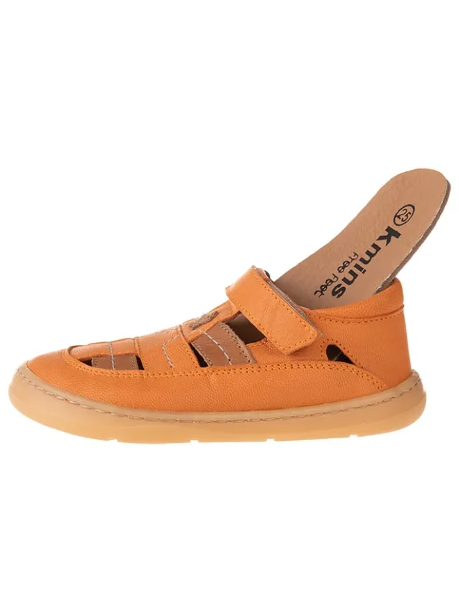 kmins Sandalen·Halbsandalen^Leder-Barfußschuhe in Orange