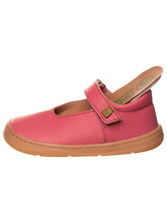 El Naturalista Ballerinas^Leder-Barfußschuhe in Pink