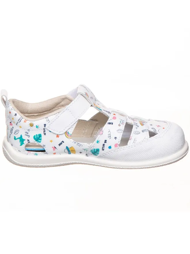 Leder-Barfußschuhe in Weiß/ Bunt>kmins Best