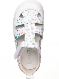 Leder-Barfußschuhe in Weiß/ Bunt><noscript><img width=