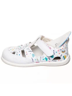 Leder-Barfußschuhe in Weiß/ Bunt><noscript><img width=