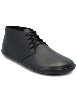 Groundies Schnürschuhe^Leder-Barfußschuhe "Milano" in Schwarz