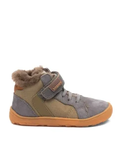 bisgaard Sneakers·Sneakers High^Leder-Barfußschuhe "Rafael" in Grau/ Khaki