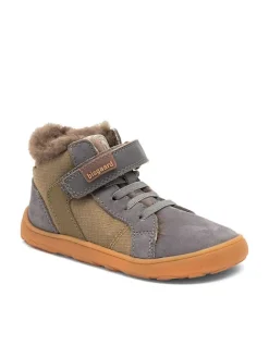 bisgaard Sneakers·Sneakers High^Leder-Barfußschuhe "Rafael" in Grau/ Khaki