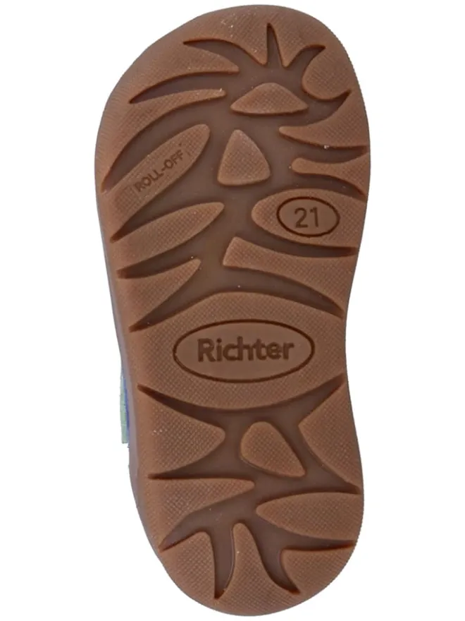 Leder-Barfußschuhe "Samy" in Blau/ Grün>Richter Shoes Outlet