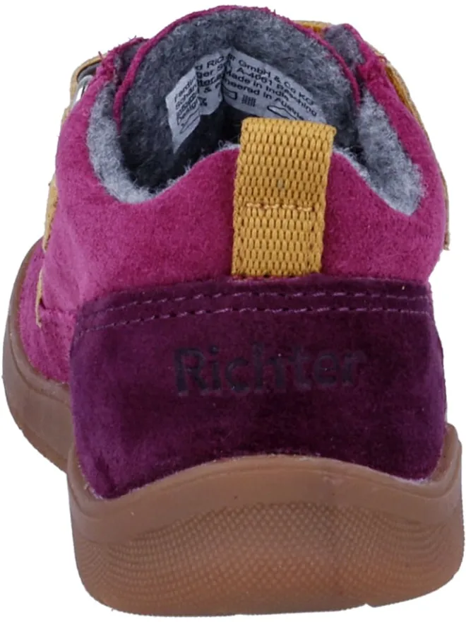 Richter Shoes Lauflernschuhe^Leder-Barfußschuhe "Samy" in Pink/ Beige