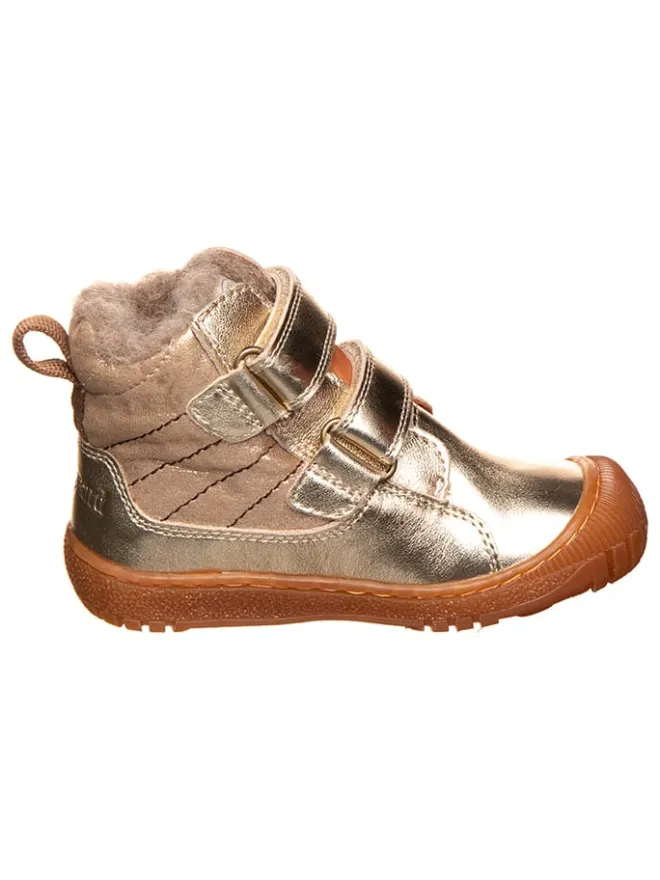 Leder-Boots in Gold>bisgaard Discount